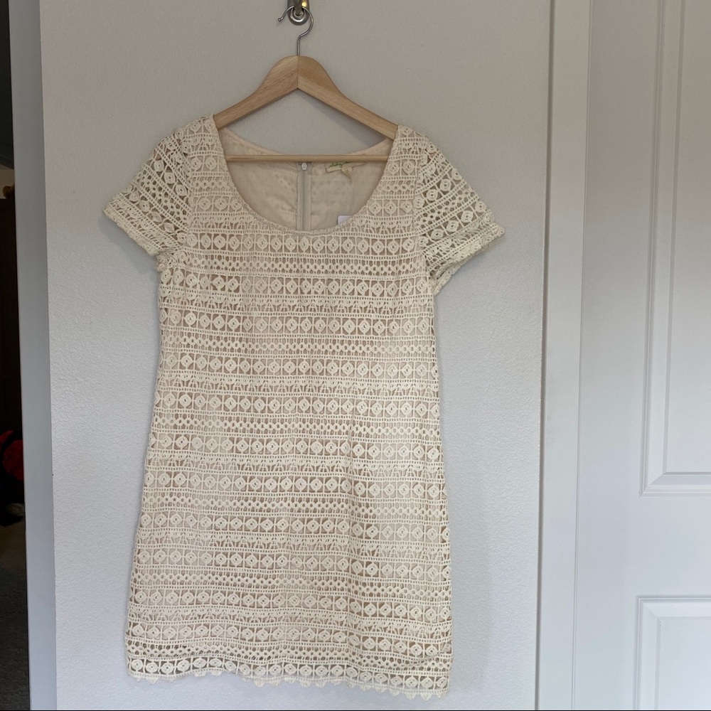 Staring at stars lace crochet mini dress cream M - Picture 2 of 4
